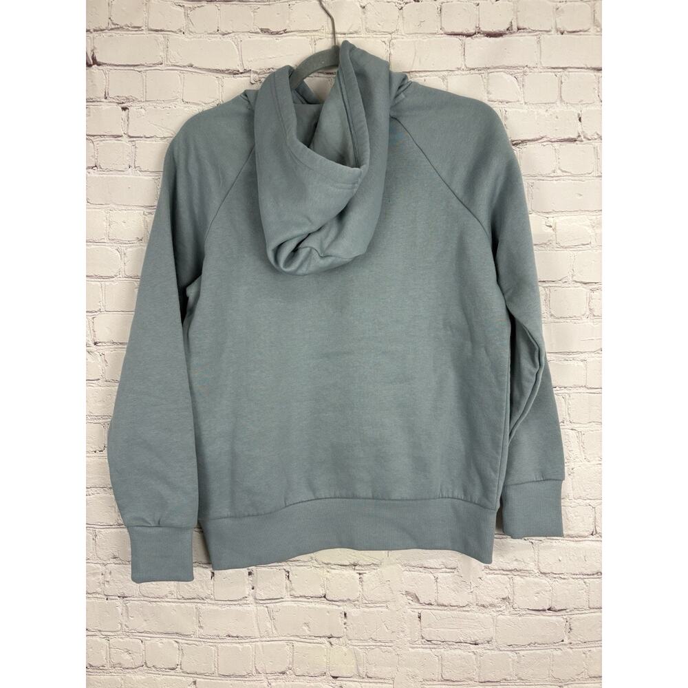 Under Armour Woman's Rival Greenish Blue Fleece Metallic Logo Hoodie XS NWOT - Picture 2 of 6